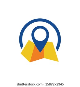 Location Mapping and Wayfinding Graphic Symbolizing Navigation and Direction