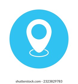 Location or maps icon in blue circle