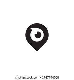 Location Mark and Bird Eye logo or icon design