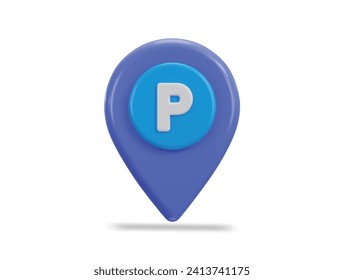 location mark destination pointer with letter p parking sign icon vector illustration