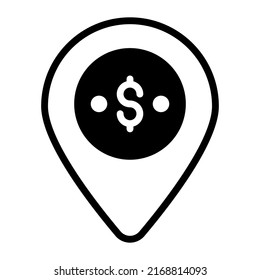 location mark Finance Related Vector Line Icon. Editable Stroke Pixel Perfect.