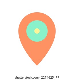 Location mark flat color ui icon. Find place on map. Navigation service. Online support. Simple filled element for mobile app. Colorful solid pictogram. Vector isolated RGB illustration