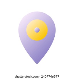 Location mark flat gradient two-color ui icon. Find place on map. Navigation service. Online support. Simple filled pictogram. GUI, UX design for mobile application. Vector isolated RGB illustration