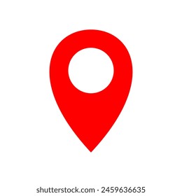 Location mark icon, flat design map position pin