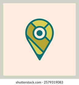 Location mark icon in a flat style design, ideal for maps and geolocation themes, minimal colors