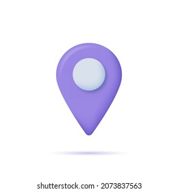 Icono de la marca de ubicación. Punto de ubicación, punto gps, signo de mapa de ubicación. concepto de diseño 3D. Ilustración del vector