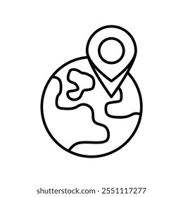 Ortsmarkensymbol auf weißem Hintergrund, Vektorgrafik