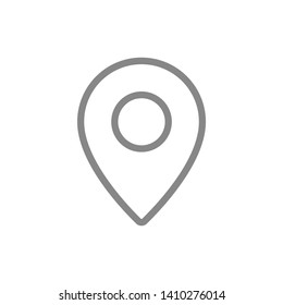Location mark line icon. Map pointer symbol and sign vector illustration design. Isolated on white background