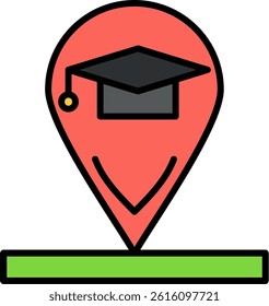 Location Mark Line Vector Icon Design