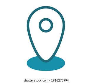 location mark pin single isolated icon with solid line style