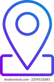 Location mark pixel perfect gradient linear vector icon. Navigation app. Point on map. Business address. Thin line color symbol. Modern style pictogram. Vector isolated outline drawing
