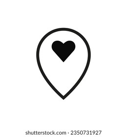 Location mark place icon vector illustration. Favorite place pin. Landmark concept. Pin sign. Caring delivery to address symbol. Flat isolated pictogram for logo, web, ui, ux. Vector EPS 10.