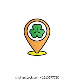 Location mark, trefoil color gradient vector icon