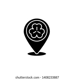 Location mark, trefoil icon. Simple glyph, flat vector of Saint Patricks Day icons for UI and UX, website or mobile application