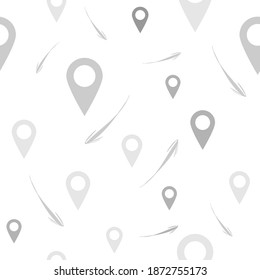 Location marker with arrow seamless pattern