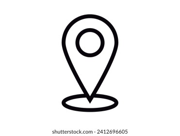 Location Marker schwarz Symbol auf weißem Hintergrund.