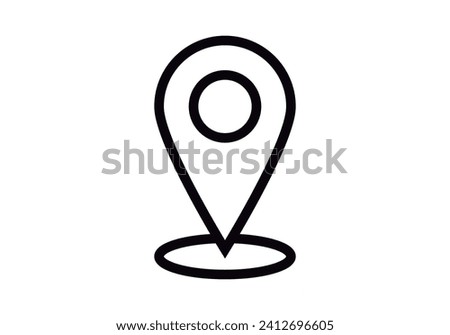 Location marker black icon on white background.
