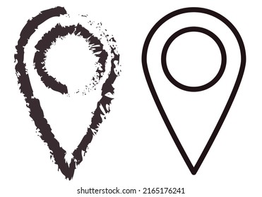 Location marker black icon in white.