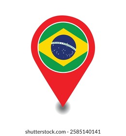 Location Marker of Brazil, Brazil location Icon Clip art. Brasília location pointer vector.