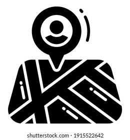 Location Marker glyph icon, map and location icon.