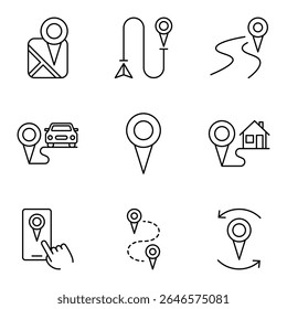  Positionsmarkierung und GPS-Navigationssymbolsammlung