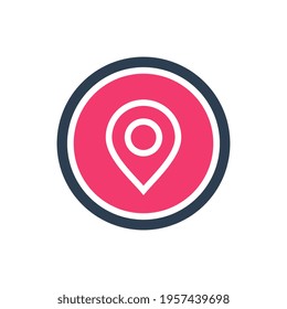 Location marker icon design, map pin symbol, gps pointer sign - Vector