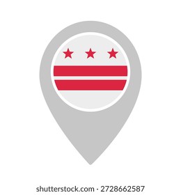 Standortmarkierungssymbol mit der Flagge des Staates Washington DS. Geeignet für Karten, Reisen, regionale Navigation, Geografie und Informationsdesign-Projekte