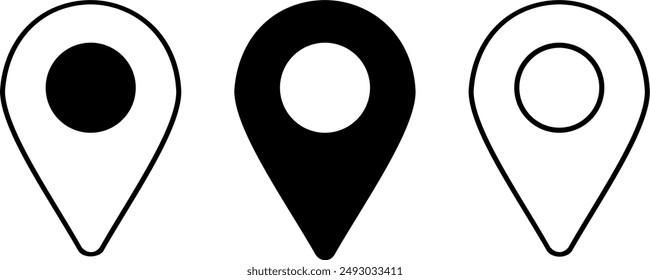 location marker icon, navigation symbol vector collection