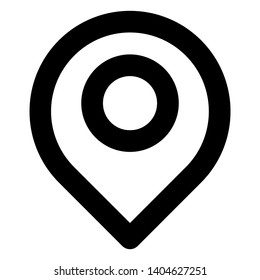 location marker icon on the map, with outline style vector
