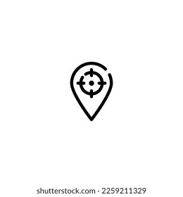 Location Marker incomplete line art icon template
