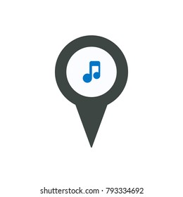 Location marker music pin place player song icon