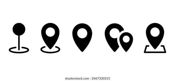 Location marker, navigation pin icon set. Map marker, address concept