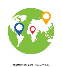 location marker on world illustration
