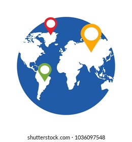 location marker on world illustration
