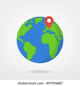 location marker on world illustration - Europe