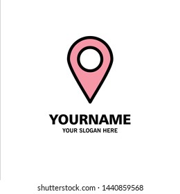 Location, Marker, Pin Business Logo Template. Flat Color