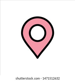 Location, Marker, Pin  Flat Color Icon. Vector icon banner Template