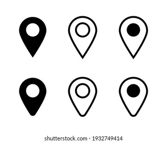 Location Marker Pin Vector. Location Pin Tags and Markers Icon and Symbol Collection. Set of Flat Vector Icons for Location Pointer
