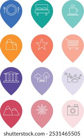 Location Markers for Map Icons for Map Design Vector Icons for Location Maps