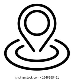 Icono de marketing de ubicación. Icono de vector de marketing de ubicación de esquema para diseño web aislado en fondo blanco