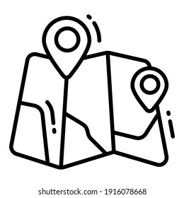 Location Marks icon related Map location and navigation line icon. Traffic and travel vector icon.
