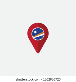 Location - Marshall Island circle flag graphic element Illustration template design
