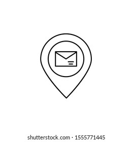 Location, message, email icon. Simple line, outline vector of information transfer icons for ui and ux, website or mobile application