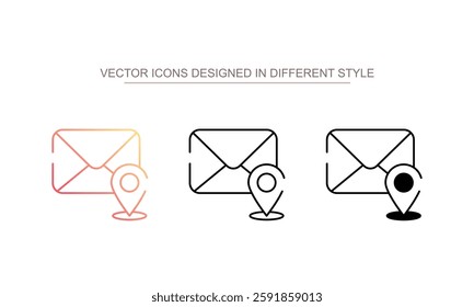 Location Message icon design with white background stock illustration
