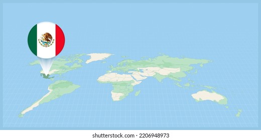 Location Mexico On World Map Marked Stock Vector Royalty Free   Location Mexico On World Map 260nw 2206948973 