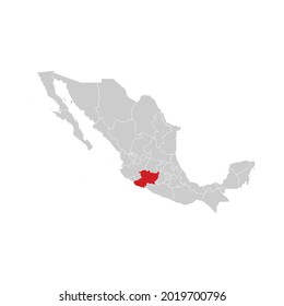 Location of Michoacan in Mexico Map Vector