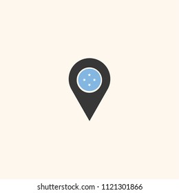 Location Micronesia flag silhouette vector illustration
