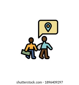 icono de esquema de migración de ubicación. del icono de ilustración de migración. signos, símbolos se pueden utilizar para web, logotipo, aplicación móvil, interfaz de usuario, UX