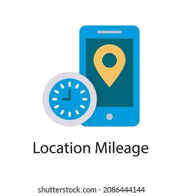 Location Mileage vector Flat Icon Design illustration. Web And Mobile Application Symbol on White background EPS 10 File