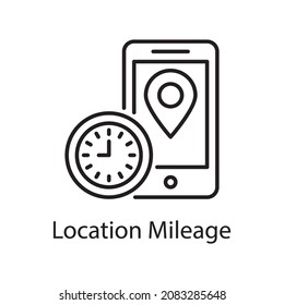 Location Mileage Vector Outline Icon Design Illustration. Web And Mobile Application Symbol On White Background EPS 10 File